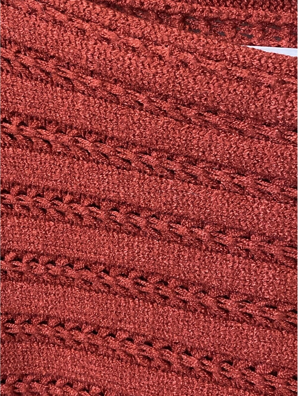 ZESICA M Medium Crew Neck Lantern Long Sleeve Ribbed Knit Sweater Viscose Orange - Picture 6 of 7